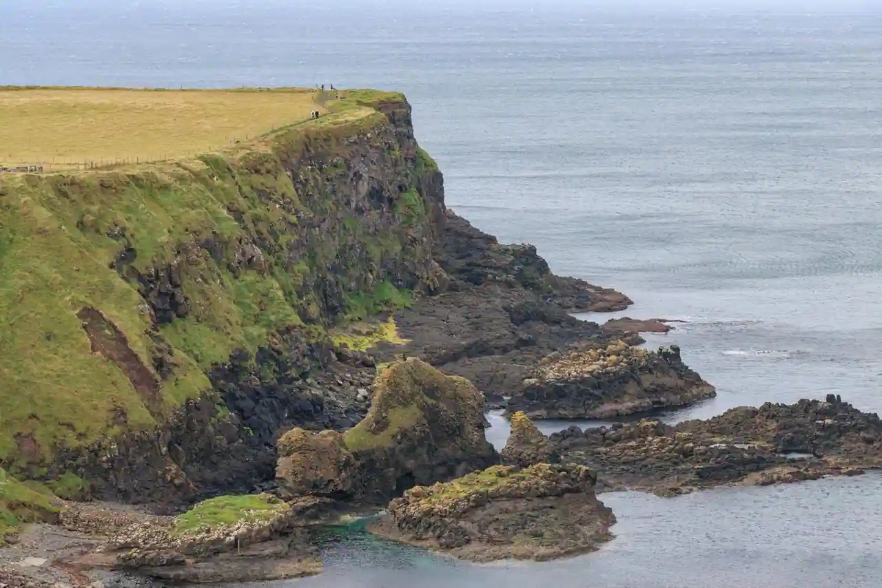 Paysage côtier d'Irlande avec falaises verdoyantes au-dessus de l'océan